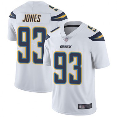 Los Angeles Chargers NFL Football Justin Jones White Jersey Men Limited #93 Road Vapor Untouchable